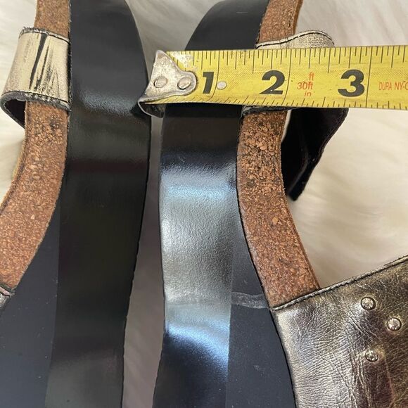 Naot metallic antique bronze wedge straps sandals Rhinestones accent EUR SZ40 - Picture 14 of 14